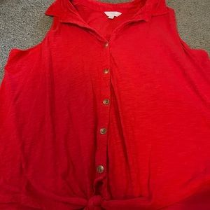 3X Red Time And Tru Tank Top